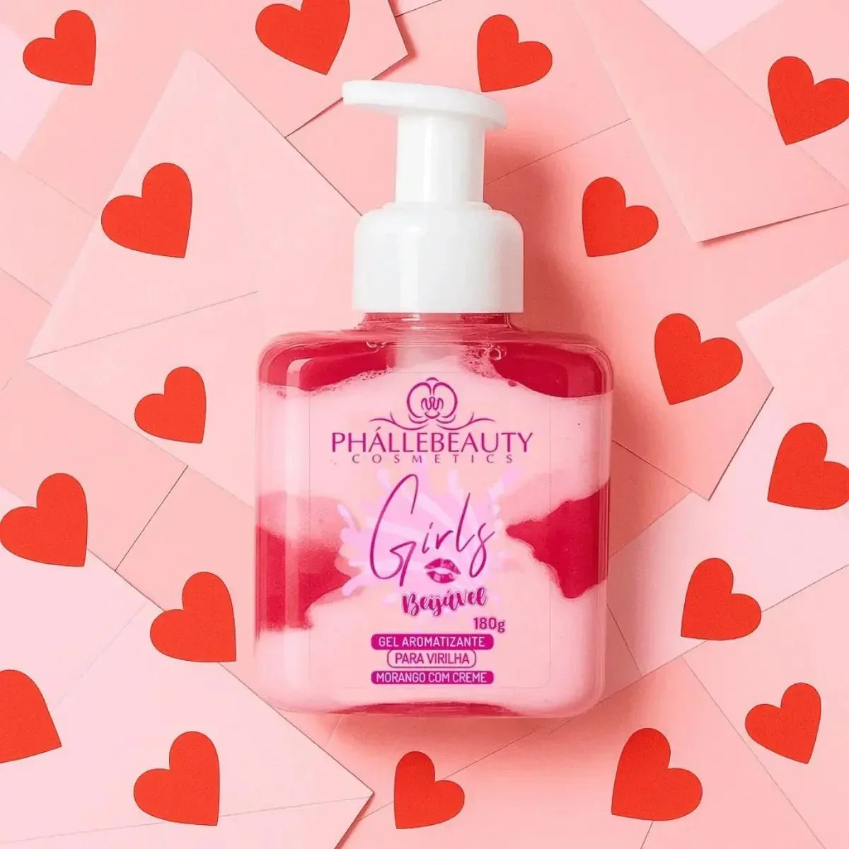 Gel Hidratante Corporal e Íntimo Beijável Phállebeauty - Morango com Creme 180g