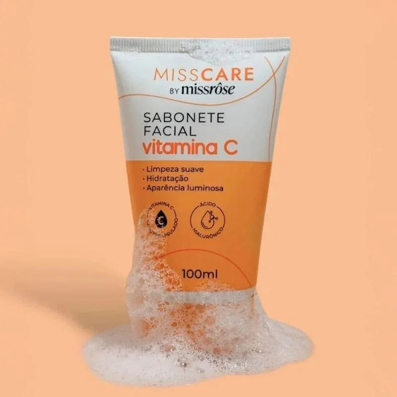 Sabonete Facial Vitamina C Miss Rôse - Limpeza Iluminadora e Colágeno 100ml