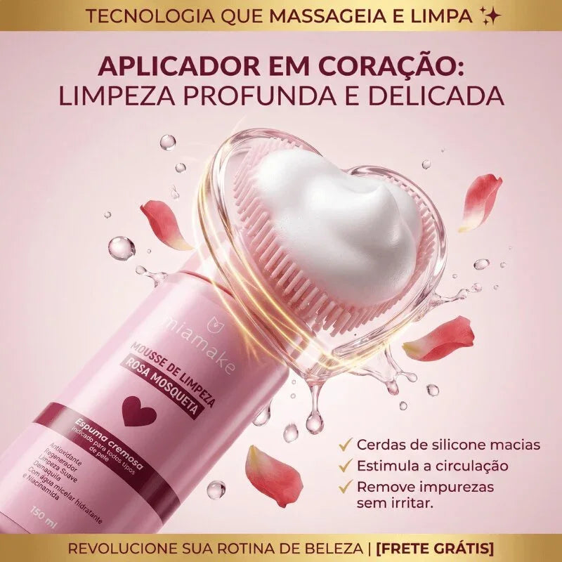 Limpador Facial Regenerativo com Tecnologia de Massagem Heart-Silicone